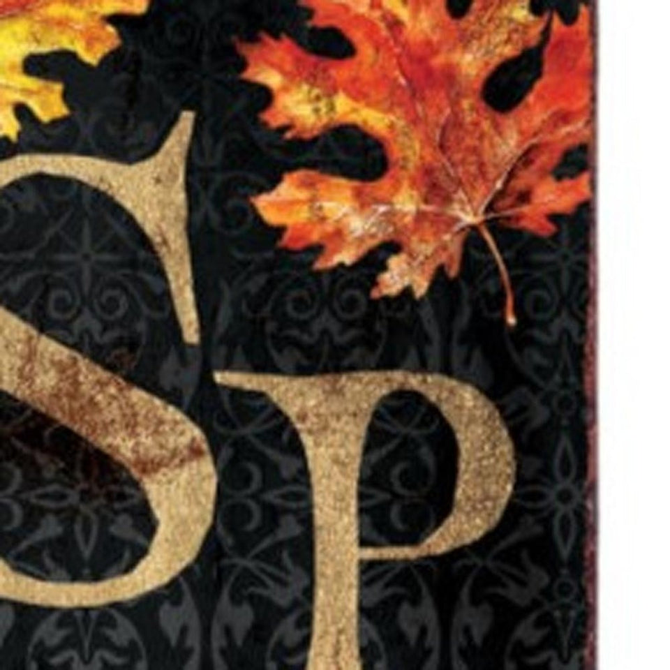 36" Black Gold And Orange Solid Wood Spooky Halloween Skull Porch Sign