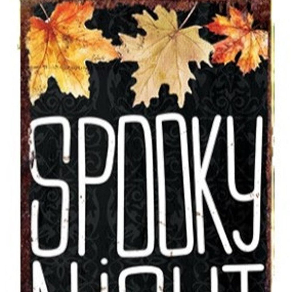 36" Black Orange And White Solid Wood Spooky Halloween Skeleton Porch Sign