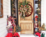 48" Blue White And Red Christmas Nutcracker Solid Wood Porch Sign