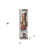 36" Black Red And White Solid Wood Christmas Nutcracker Porch Sign