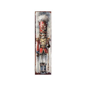 36" Black Red And White Solid Wood Christmas Nutcracker Porch Sign