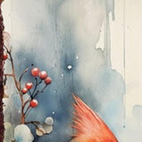 36" Blue Red And White Solid Wood Christmas Birds Porch Sign