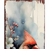 36" Blue Red And White Solid Wood Christmas Birds Porch Sign