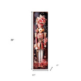 36" Blue White And Red Christmas Nutcracker Solid Wood Porch Sign