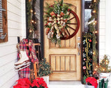 48" Black Gold Green And Red Solid Wood Merry Christmas Porch Sign