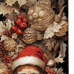 36" Black And Red Solid Wood Christmas Santa Porch Sign