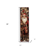 36" Black And Red Solid Wood Christmas Santa Porch Sign