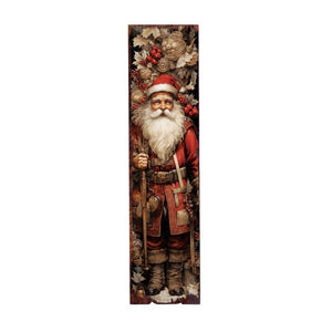 36" Black And Red Solid Wood Christmas Santa Porch Sign