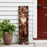 36" Black And Red Solid Wood Christmas Santa Porch Sign