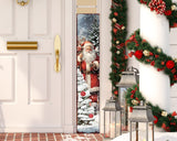 48" Red And White Solid Wood Christmas Santa Porch Sign