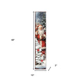 48" Red And White Solid Wood Christmas Santa Porch Sign