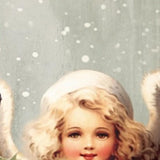 36" Red And White Solid Wood Christmas Snow Scene Porch Sign