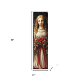 36" Black Green And Red Solid Wood Christmas Wreath Porch Sign