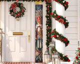 72" Black And Red Solid Wood Christmas Nutcracker Porch Sign