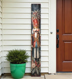 72" Black And Red Solid Wood Christmas Nutcracker Porch Sign