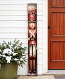72" Black And Red Solid Wood Christmas Female Nutcracker Porch Sign