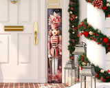 48" Pink And White Christmas Female Nutcracker Solid Wood Porch Sign