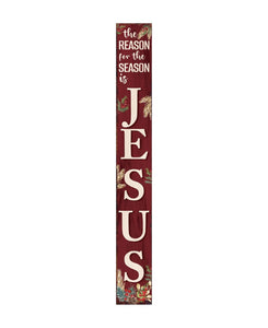 72" Red Solid Wood Reason For The Season Christmas Wreath Porch Sign