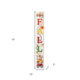72" Brown Orange And Yellow Solid Wood Happy Fall Porch Sign