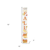 72" Brown Orange And White Solid Wood Happy Fall Porch Sign