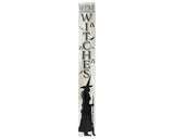 72" Black And White Solid Wood Welcome Home Halloween Witch Porch Sign