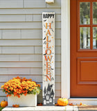 72" White Black And Orange Halloween Ghost Solid Wood Porch Sign