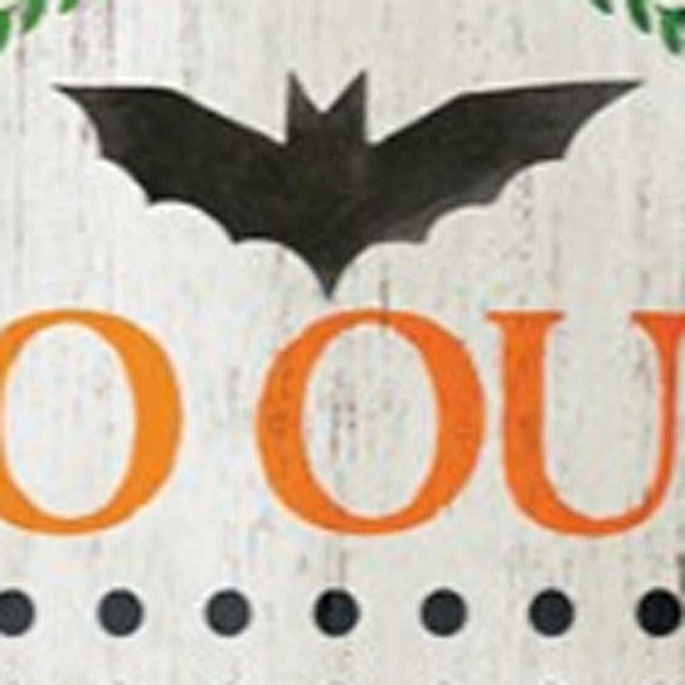 72" Black Orange And White Solid Wood Welcome Halloween Jack-O-Lantern Porch Sign