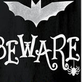 72" Black And White Solid Wood Beware Halloween Ghost Porch Sign