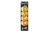 36" Black And Orange Solid Wood Happy Fall Pumpkin Porch Sign