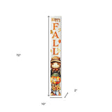 72" Brown Orange And White Solid Wood Happy Fall Scarecrow Porch Sign