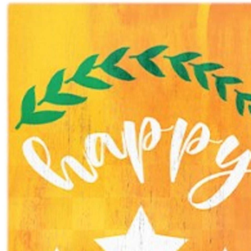 72" Orange Solid Wood Happy Harvest Scarecrow Porch Sign