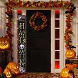 72" Black Gold And Purple Solid Wood Halloween Halloween Skull Porch Sign