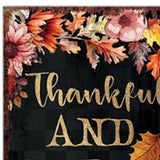 72" Black Gold And Orange Solid Wood Porch Sign