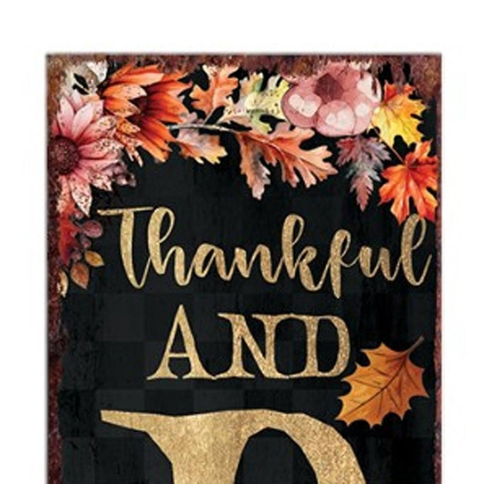 72" Black Gold And Orange Solid Wood Porch Sign