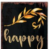 72" Black Gold And Orange Solid Wood Happy Harvest Pumpkin Porch Sign