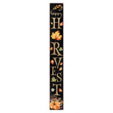 72" Black Gold And Orange Solid Wood Happy Harvest Pumpkin Porch Sign