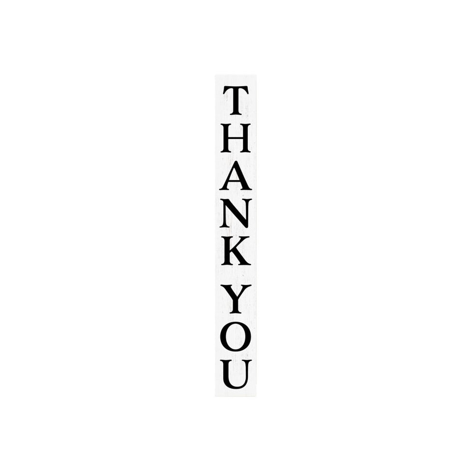 72" Black And White Solid Wood Thank You Porch Sign