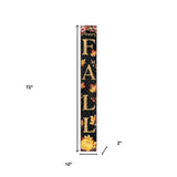 72" Black Gold And Orange Solid Wood Happy Fall Porch Sign