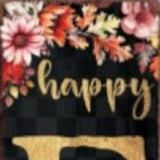 72" Black Gold And Orange Solid Wood Happy Fall Porch Sign