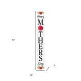 72" White Black And Pink Mother's Day Solid Wood Porch Sign