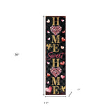 36" Black Gold And Pink Solid Wood Home Sweet Valentine's Day Porch Sign