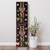 36" Black Gold And Pink Solid Wood Home Sweet Valentine's Day Porch Sign