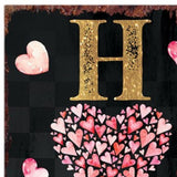 36" Black Gold And Pink Solid Wood Home Sweet Valentine's Day Porch Sign