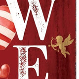 36" Pink Red And White Solid Wood Welcome Valentine's Day Porch Sign