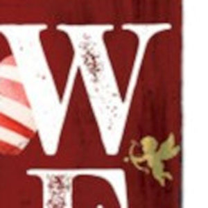 48" Red And White Solid Wood Valentine's Day Heart Welcome Porch Sign