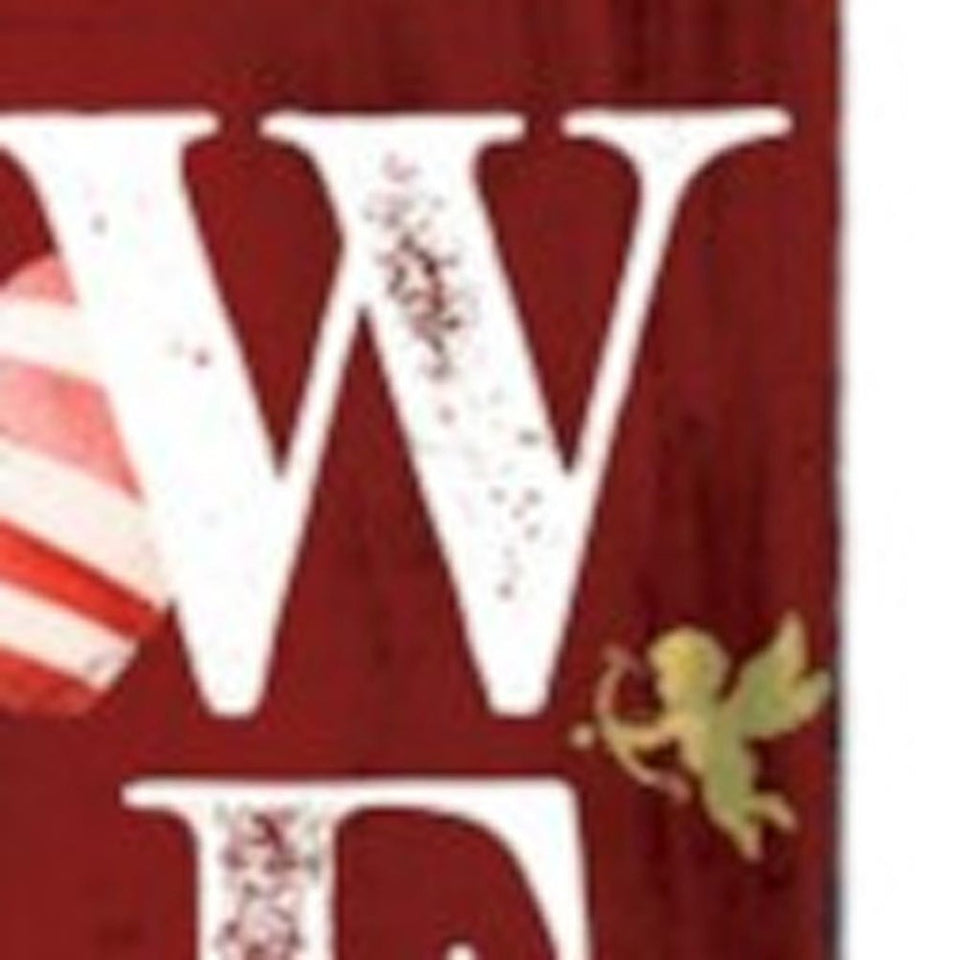 48" Red And White Solid Wood Valentine's Day Heart Welcome Porch Sign