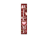 48" Red And White Solid Wood Valentine's Day Heart Welcome Porch Sign