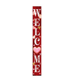 72" Pink Red And White Solid Wood Welcome Valentine's Day Heart Porch Sign
