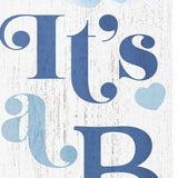 36" Blue And White Solid Wood New Baby Porch Sign