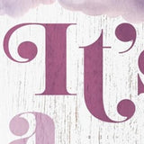 36" Pink And White Solid Wood New Baby Porch Sign